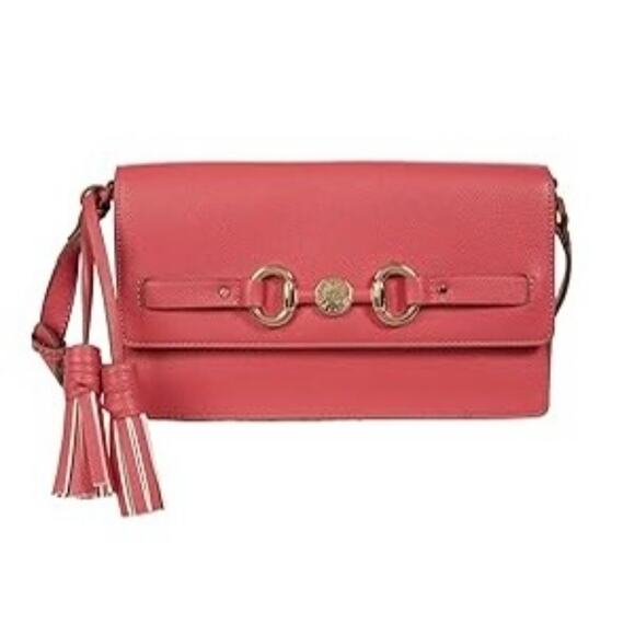 Anne Klein East West Flap Shoulder with Horse Bit Begonia NWT - Picture 1 of 3